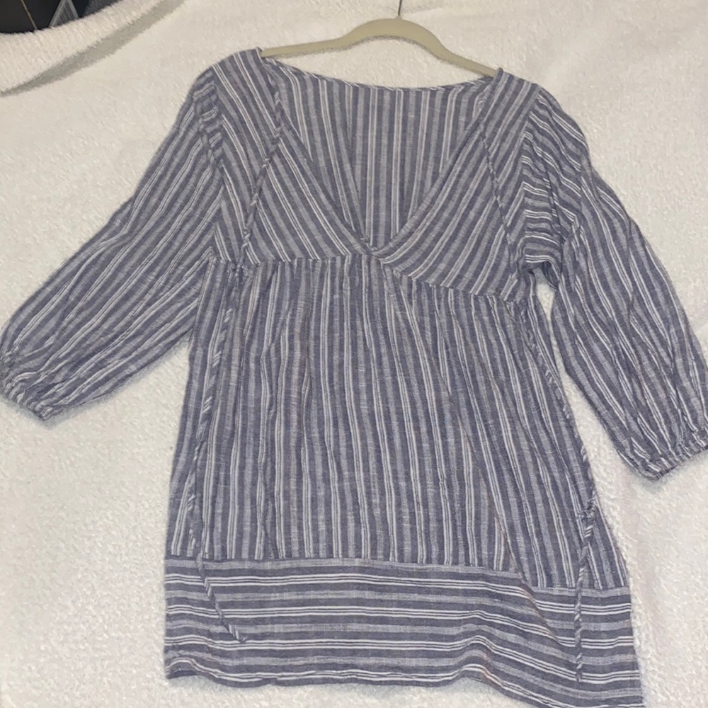 ILLA ILLA gray striped mini dress